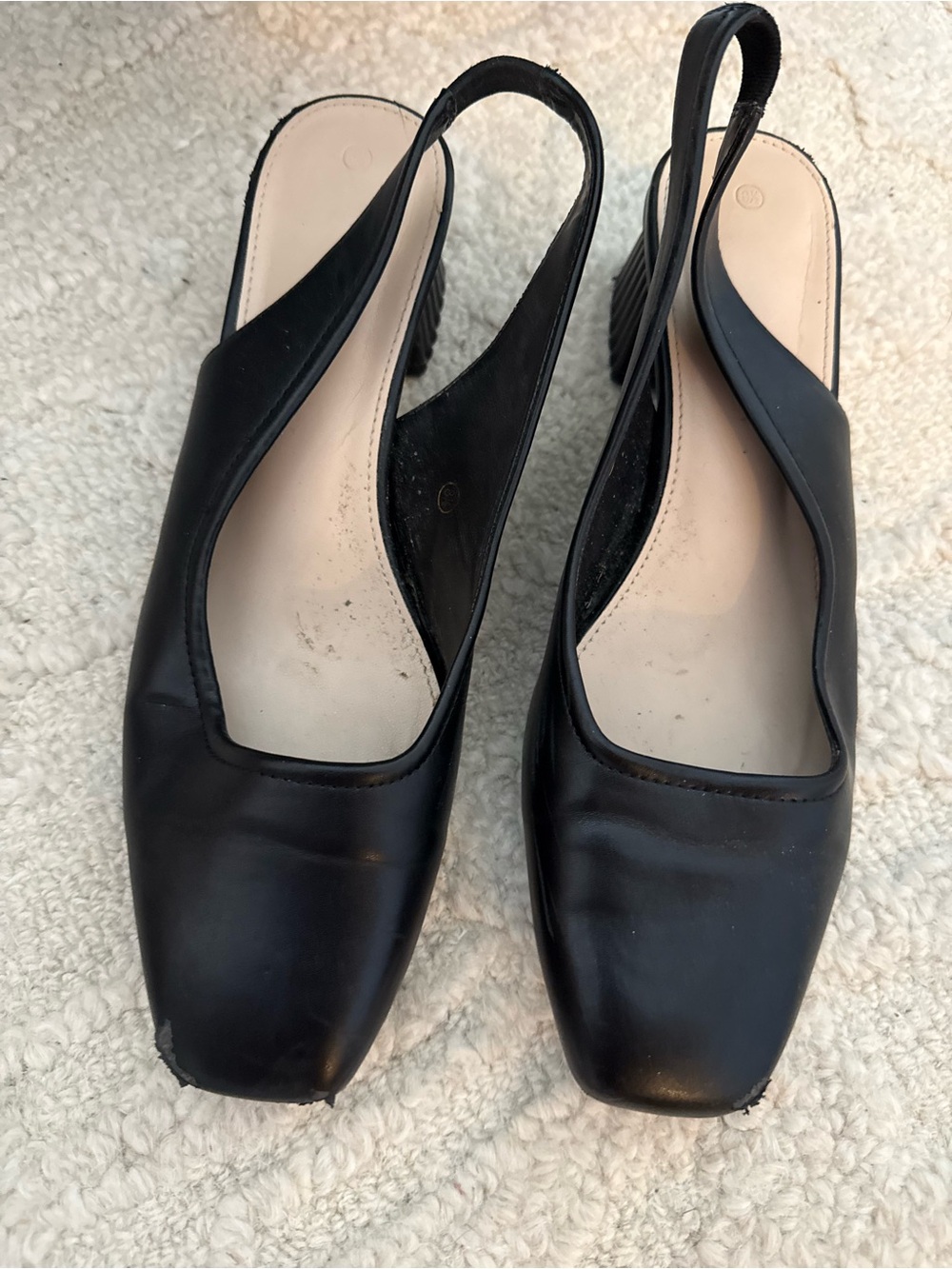 Classic Black Slingback Block Heel Pumps - Women - perfect for the office